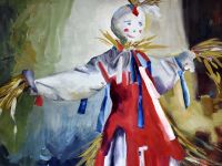 Julia Michalik,13 lat, Miejsko-Gminny Ośrodek Kultury, Sompolno, malarstwo: „Marzanna”.