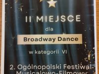 dyplom za II miejsce podczas II Ogólnopolskiego Festiwalu Musicalowo-Filmowego.